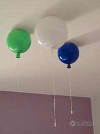 3 plafoniere colorate a forma di palloncino