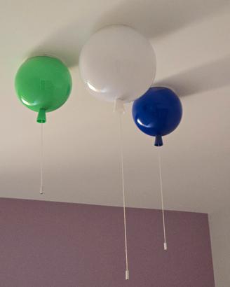 3 plafoniere colorate a forma di palloncino