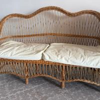 Divanetto in midollino naturale