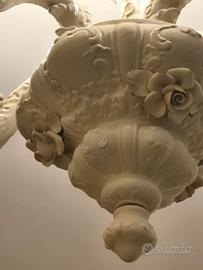 Lampadario in ceramica bianca di Bassano