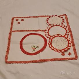 set due tovagliette 1 centrino 3 presine vintage