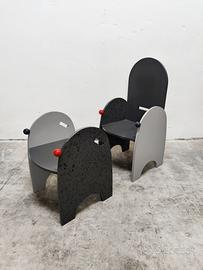 Rara poltrona con poggiapiedi di Tiziano Dal Pozzo