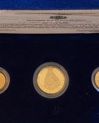 Moneta oro trittico San Marino 2000 Botticelli