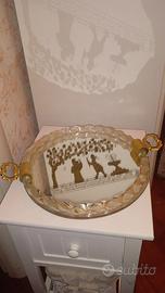 Vassoio in vetro di Murano oro 24 kt