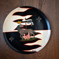 Piatto Contrada della Lupa Siena dipinto a mano