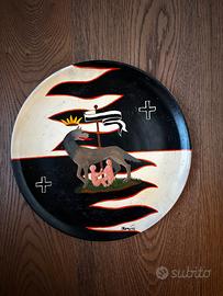 Piatto Contrada della Lupa Siena dipinto a mano