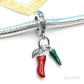 Charm argento s925 Peperoncino Rosso Verde