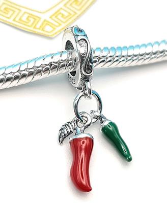 Charm argento s925 Peperoncino Rosso Verde