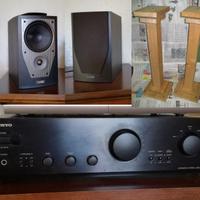 Stereo Hi-Fi diffusori ampli stand legno massello