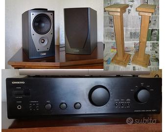 Stereo Hi-Fi diffusori ampli stand legno massello