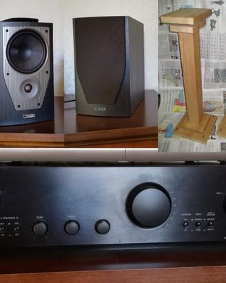 Stereo Hi-Fi diffusori ampli stand legno massello
