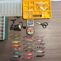 Attrezzatura da pesca eging e spinning