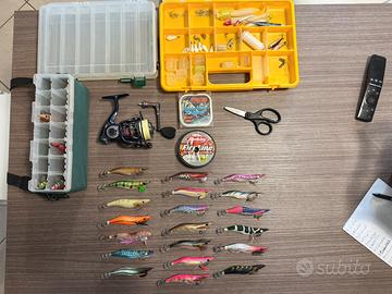 Attrezzatura da pesca eging e spinning