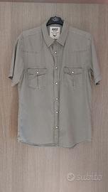 Camicia Rifle grigia a maniche corte con tasche