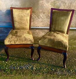 Poltroncine Decò in velluto verde