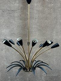 Lampadario vintage anni ‘50 foglie ottone