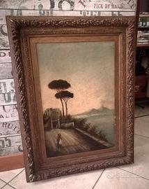 Quadro veduta vesuvio dalla Mergellina