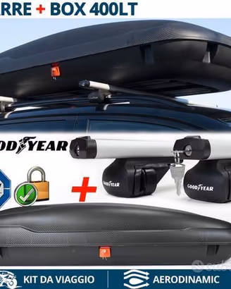 Box Tetto 400LT + BARRE per FIAT GRANDE PANDA