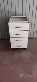 base da cucina color ciliegio 4 cassetti bianchi