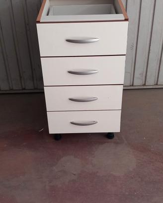 base da cucina color ciliegio 4 cassetti bianchi