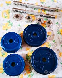 Manubri in acciaio cromato e Pesi in ghisa