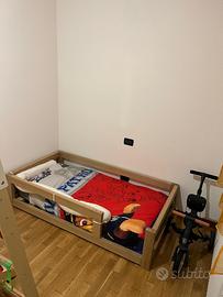 letto montessori fatto a mano e materasso