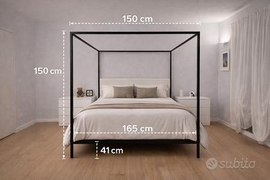 Letto a baldacchino moderno 150x200 – struttura