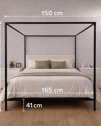 Letto a baldacchino moderno 150x200 – struttura