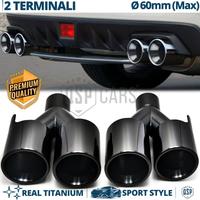 2 Terminali di Scarico DOPPI Tondo in TITANIO NERO