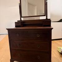 Mobile toeletta comò di legno fine 800 inglese