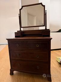 Mobile toeletta comò di legno fine 800 inglese