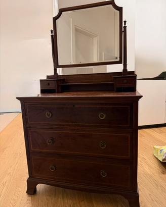 Mobile toeletta comò di legno fine 800 inglese