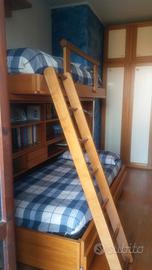 cameretta in legno 3 letti