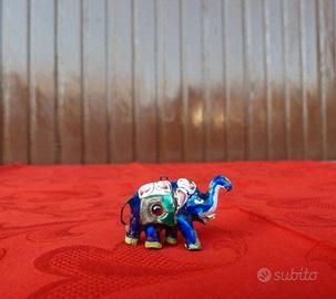 ELEFANTINO INDIANO ARGENTO SMALTATO