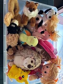 Lotto peluche e bambole di stoffa lavati