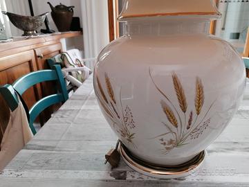 lampada da tavolo in ceramica con posacenere