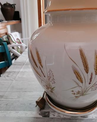 lampada da tavolo in ceramica con posacenere