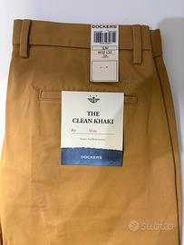 Pantaloni dockers uomo kaki giallo scuro slim