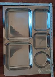 Vassoio antipasti in inox 46x32