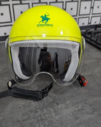 Casco jet bambino JL Rodeo Drive giallo fluo