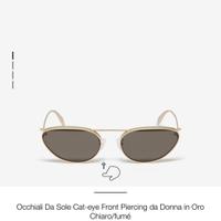 Occhiali Da Sole Cat-eye Front Piercing Oro Chiaro