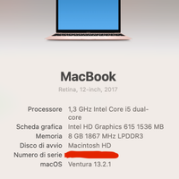 Apple Macbook 12 pollici 2017 -  Retina