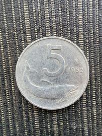Monete da 5 Lire dal 1951 al 1955