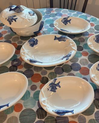Servizio piatti da pesce ceramica Bassano