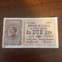 Banconota 2 lire 1914 Buono di cassa RegnoD’italia