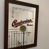 Quadro a specchio Budweiser Budvar cornice legno