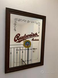 Quadro a specchio Budweiser Budvar cornice legno