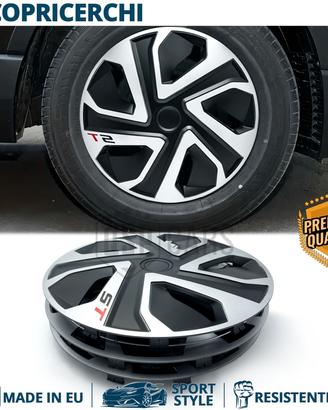 4 Copricerchi per PEUGEOT 13'' Silver e Nere ST