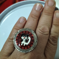 Anello in argento con gatto