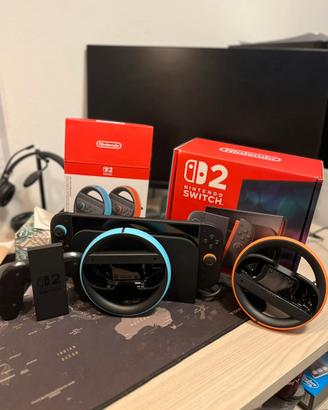 Nintendo Switch 2+volanti+3 giochi - Come Nuovo